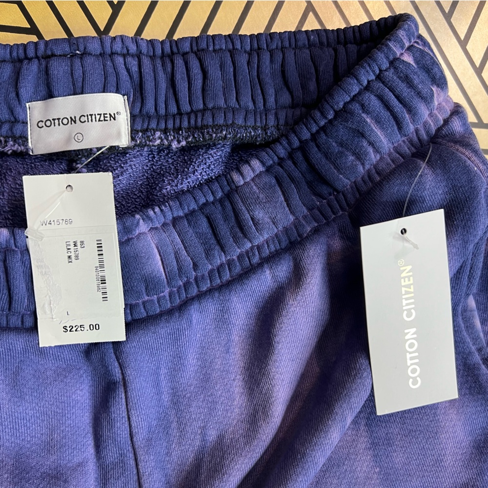 Cotton Citizen NWT purple indigo periwinkle sweatpants size Large